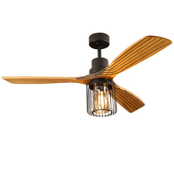 ExBrite 52 inch Wood Light Ceiling Fan - Picture 1 of 8